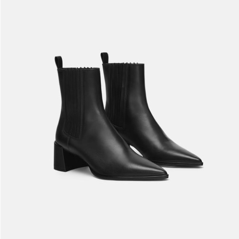 Zara heeled pointed toe boot